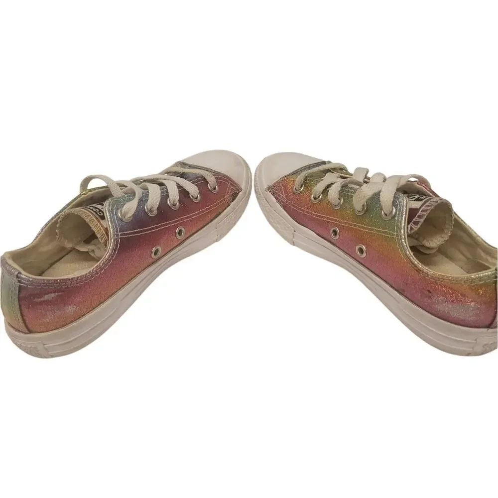 Converse Girls Sneakers Rainbow Glitter Size 1